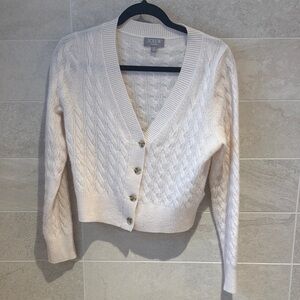 J. Crew Women's Ivory Cable Knit Cardigan